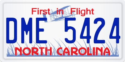 NC license plate DME5424