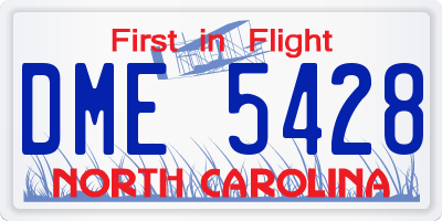 NC license plate DME5428