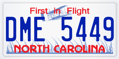 NC license plate DME5449