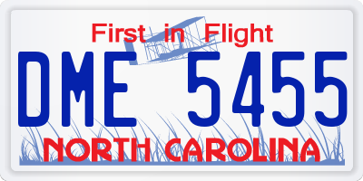 NC license plate DME5455
