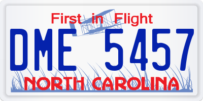 NC license plate DME5457