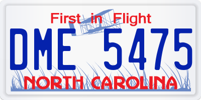 NC license plate DME5475