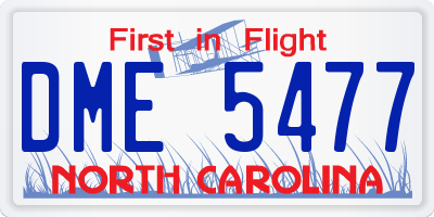 NC license plate DME5477