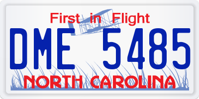NC license plate DME5485