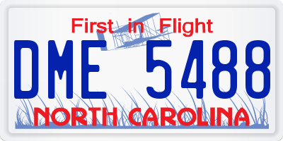 NC license plate DME5488