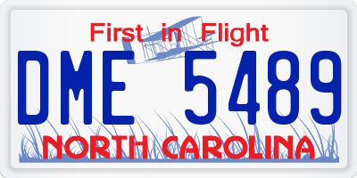 NC license plate DME5489
