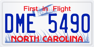 NC license plate DME5490