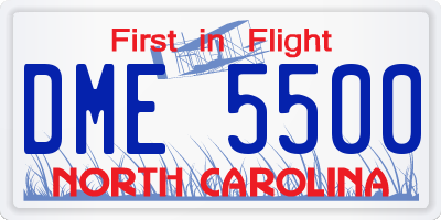 NC license plate DME5500