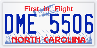 NC license plate DME5506