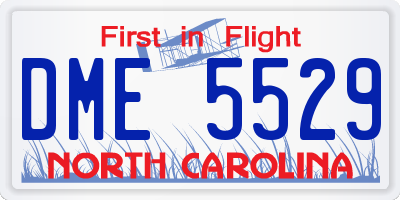 NC license plate DME5529
