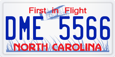 NC license plate DME5566