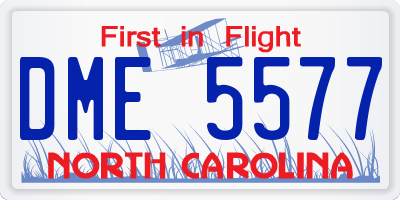 NC license plate DME5577