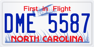 NC license plate DME5587