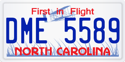 NC license plate DME5589