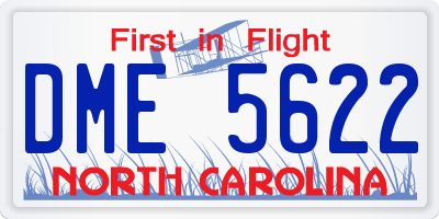 NC license plate DME5622