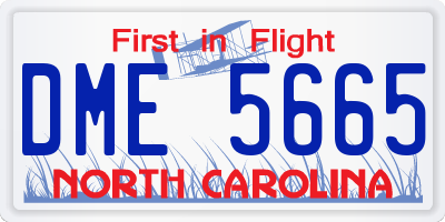 NC license plate DME5665