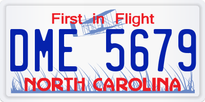 NC license plate DME5679