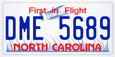 NC license plate DME5689