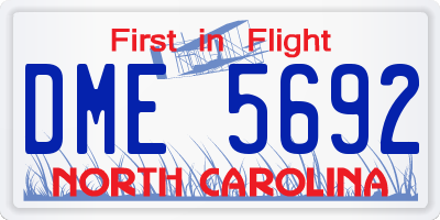 NC license plate DME5692
