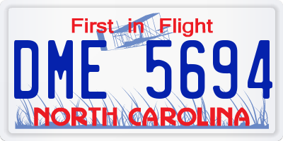 NC license plate DME5694