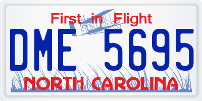 NC license plate DME5695