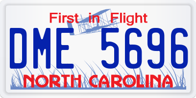 NC license plate DME5696