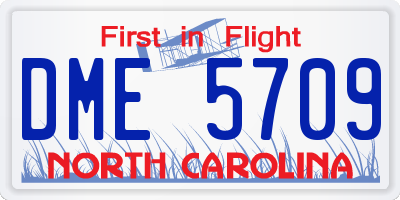 NC license plate DME5709