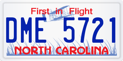 NC license plate DME5721