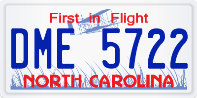 NC license plate DME5722
