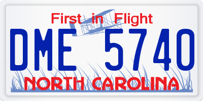 NC license plate DME5740