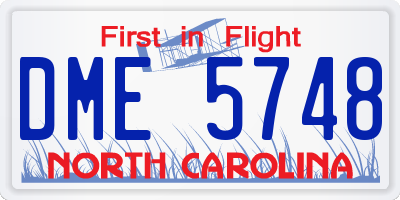 NC license plate DME5748
