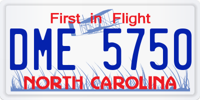 NC license plate DME5750