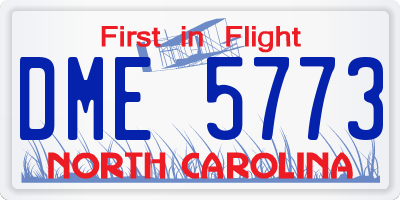 NC license plate DME5773