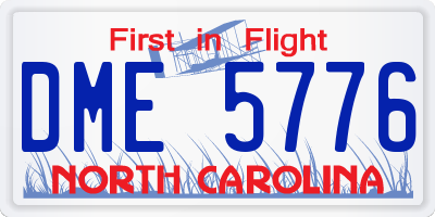 NC license plate DME5776