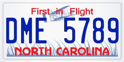 NC license plate DME5789