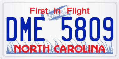 NC license plate DME5809