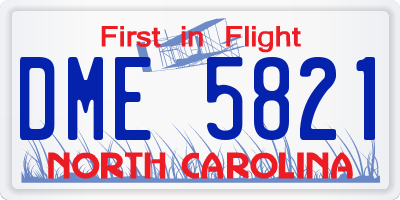 NC license plate DME5821