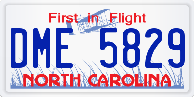 NC license plate DME5829