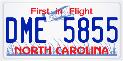 NC license plate DME5855