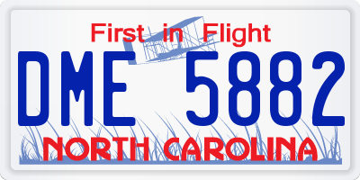 NC license plate DME5882