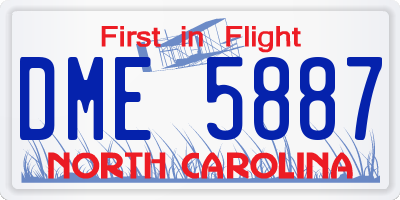 NC license plate DME5887