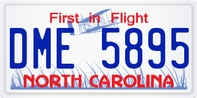 NC license plate DME5895