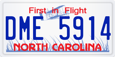 NC license plate DME5914