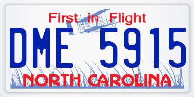NC license plate DME5915