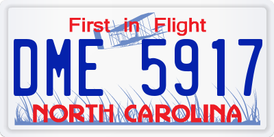 NC license plate DME5917