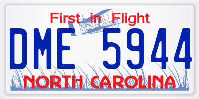 NC license plate DME5944