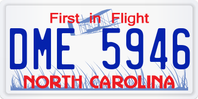 NC license plate DME5946