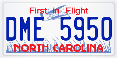 NC license plate DME5950