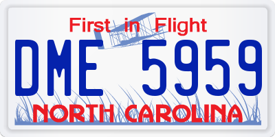 NC license plate DME5959