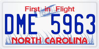 NC license plate DME5963